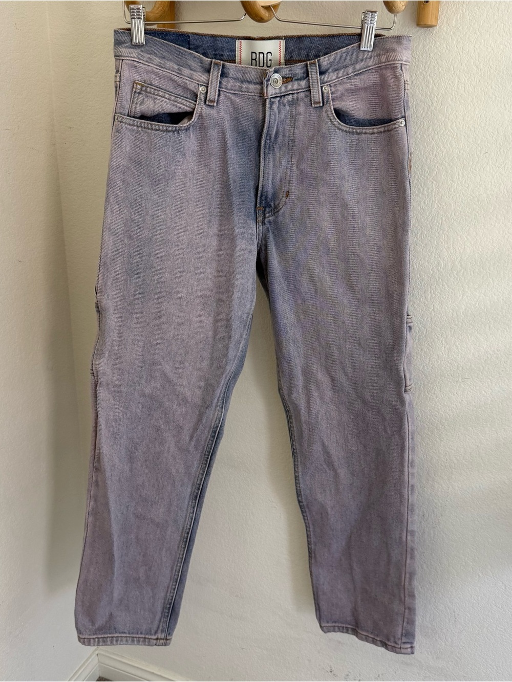 BDG Y2K utility purple acid wash carpenter relaxed painter  jeans size 30
